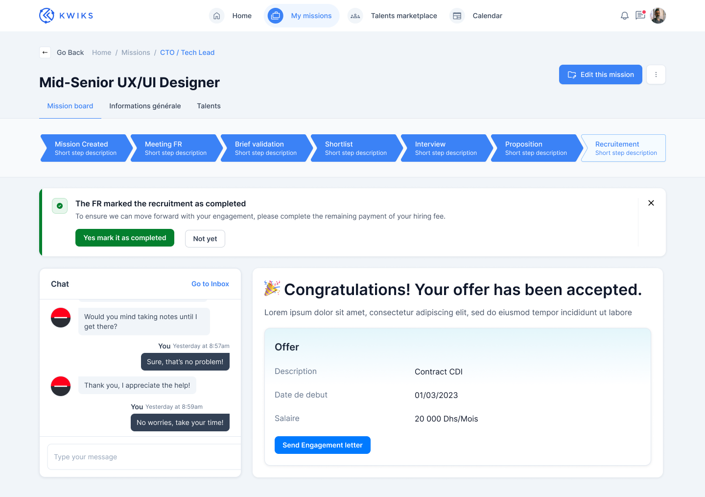 Kwiks Dashboard